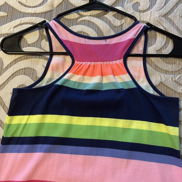 Gap Kids - Girls Size Medium - Multi-Colored Striped Sleeveless Long Tank Dress - Picture 3 of 4